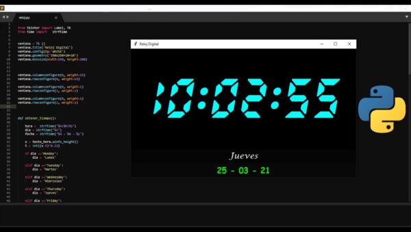 Hacer un reloj en Python usando Tkinter - Diseño adaptable